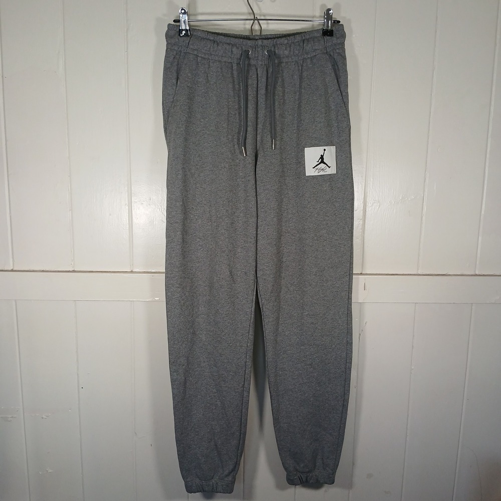 Jordan Flight Essentials Pants Mens S Gray Joggers DQ7468-091 French Terry